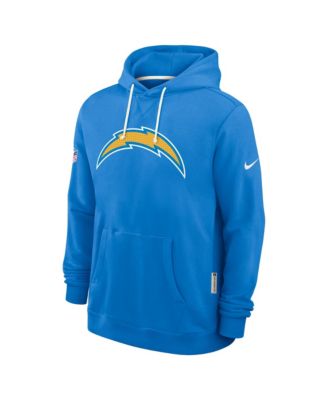 Men's Powder Blue Los Angeles Chargers Sideline Initial Home Performance Pullover Hoodie