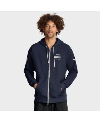 Nike - Men's College Navy Seattle Seahawks Sideline Utility Player Performance Full-Zip Hoodie