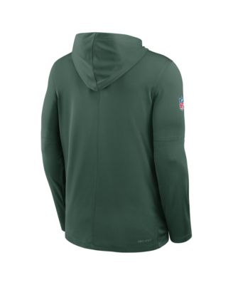 Men's Green Green Bay Packers Sideline Pure Fury Performance Long Sleeve Hoodie T-Shirt