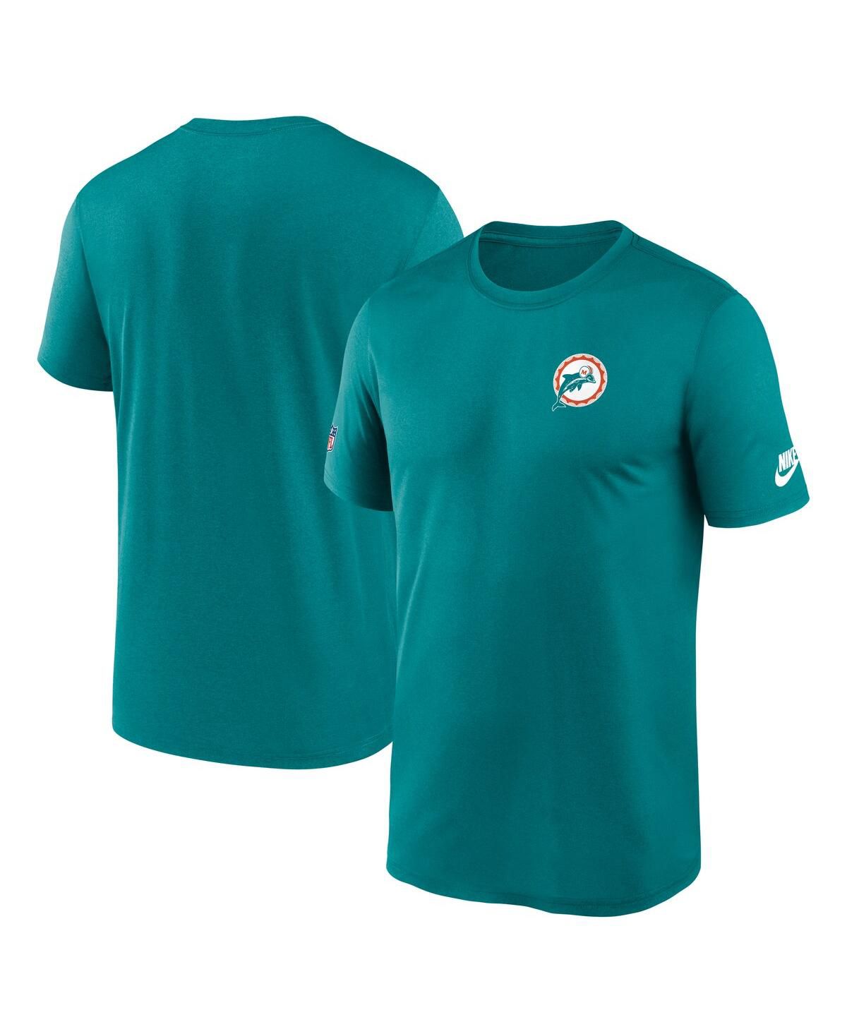 Мужская футболка Aqua Miami Dolphins Sideline Alt Pack с небольшим логотипом Legend Performance