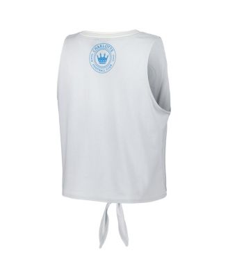 Women's White Charlotte FC Twist-Tie Tank Top
