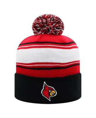 Top of the World - Men's Red/White Louisville Cardinals Ambient Cuffed with Pom Knit Hat