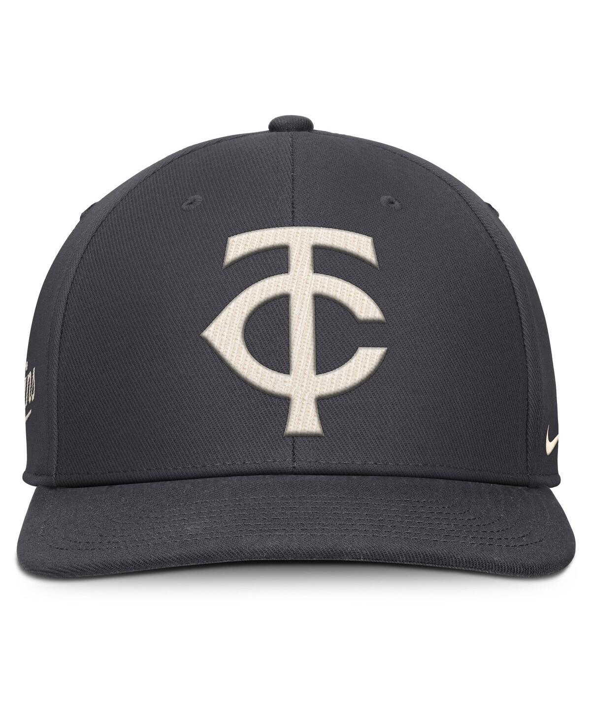 Nike Men's Anthracite Minnesota Twins Statement Pro Snapback Hat In Gray