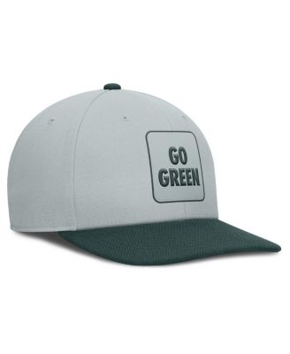 Men's Gray/Green Michigan State Spartans 2025 Sideline Campus Pro Local Snapback Hat