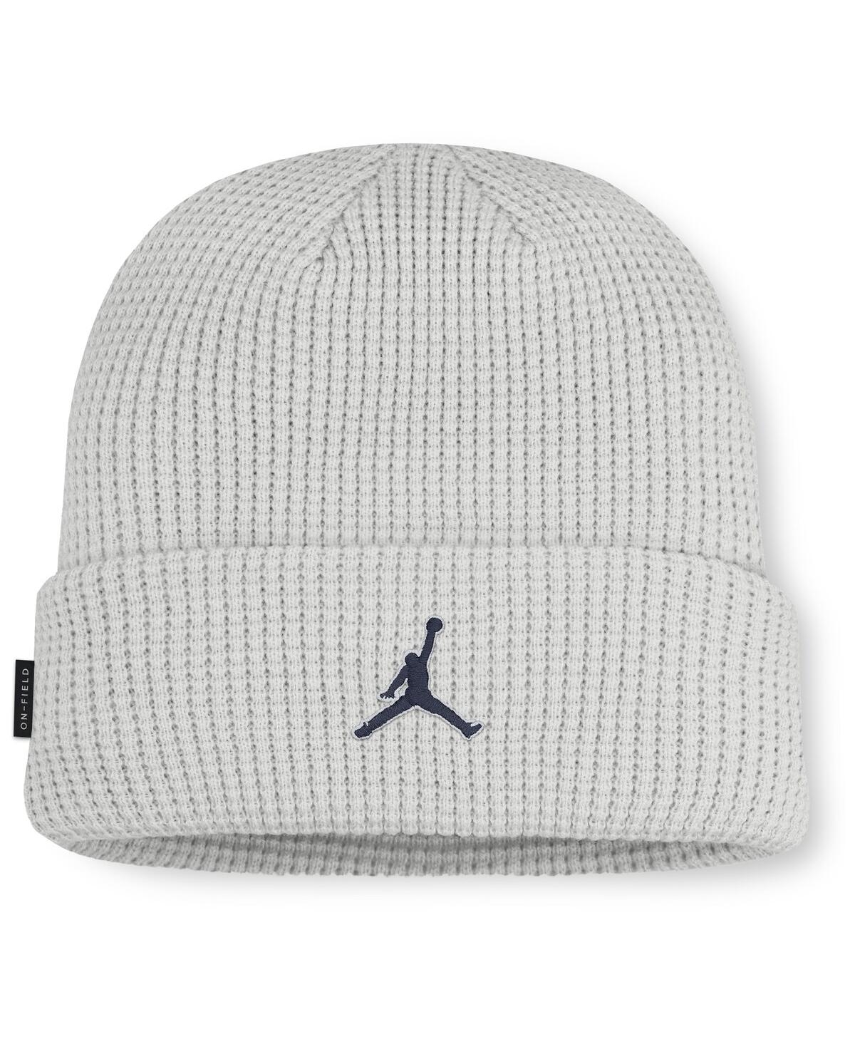 Jordan Men's Gray Michigan Wolverines 2025 On-field Utility Cuffed Knit Hat In Gray