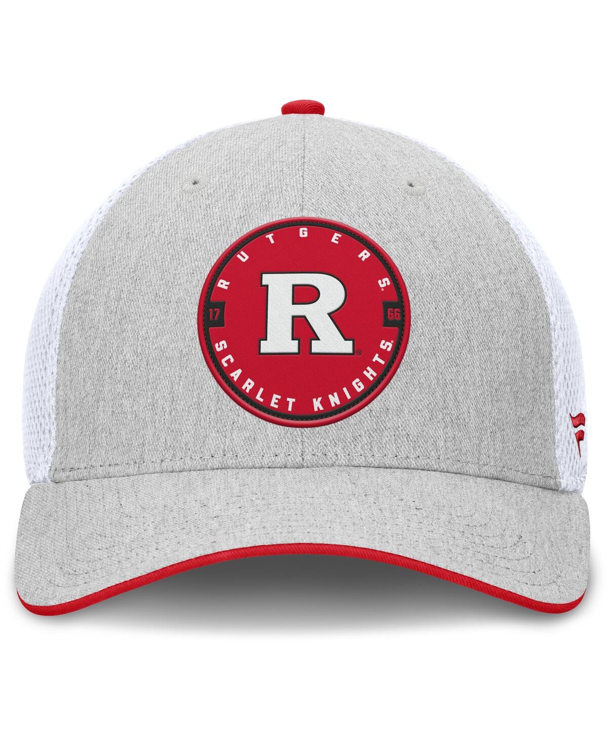 Fanatics Men's Heather Gray/white Rutgers Scarlet Knights Trigger Flex Hat
