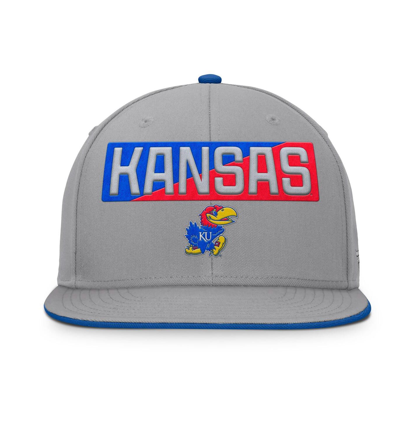 Мужские головные уборы Fanatics Gray Kansas Jayhawks Duo Snapback Hat — фото 4