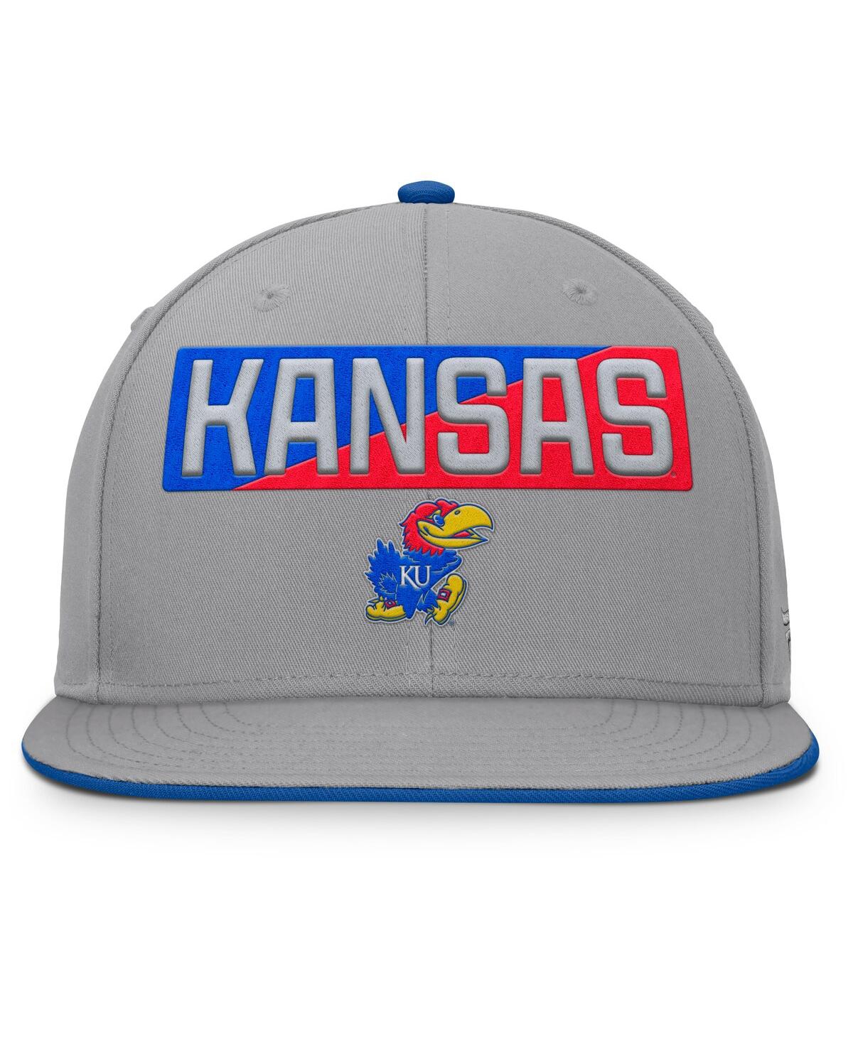 Fanatics Men's Gray Kansas Jayhawks Duo Snapback Hat In Gray