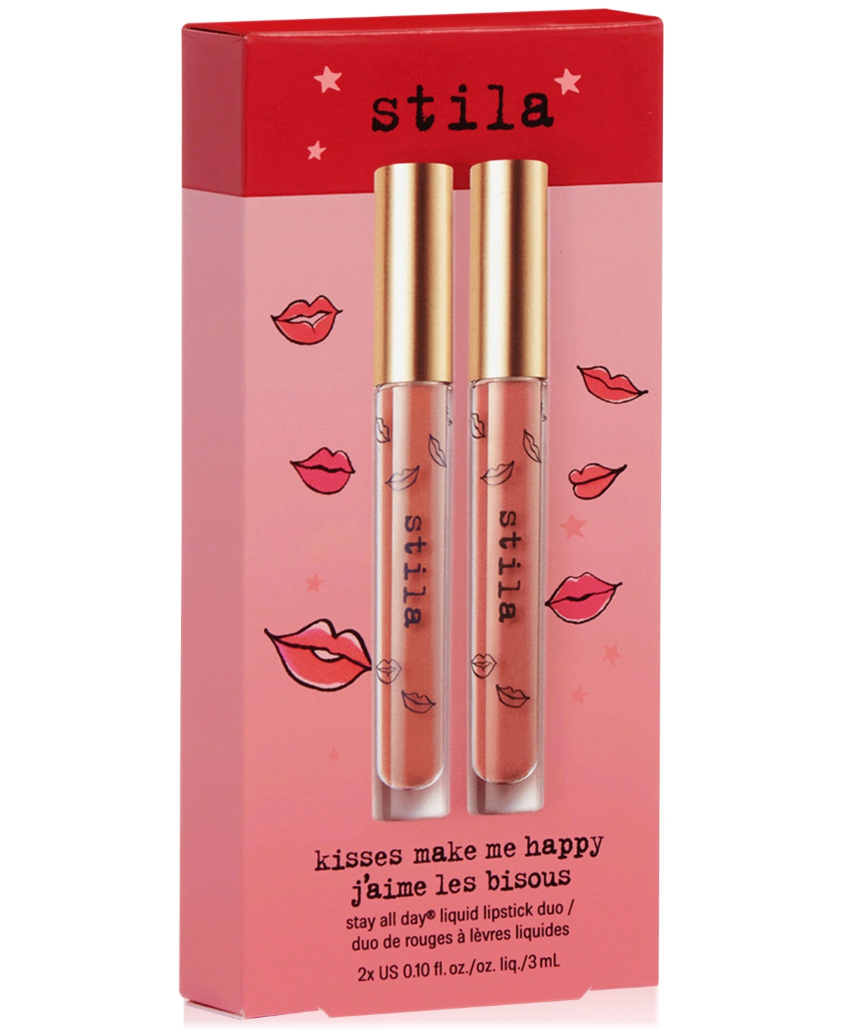 Stila Kisses Make Me Happy Stay All Day Liquid Lipstick Duo In Transparent