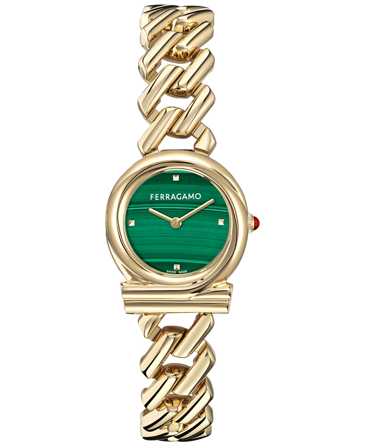 Ferragamo Gancini Twisted Chain Watch In Gold