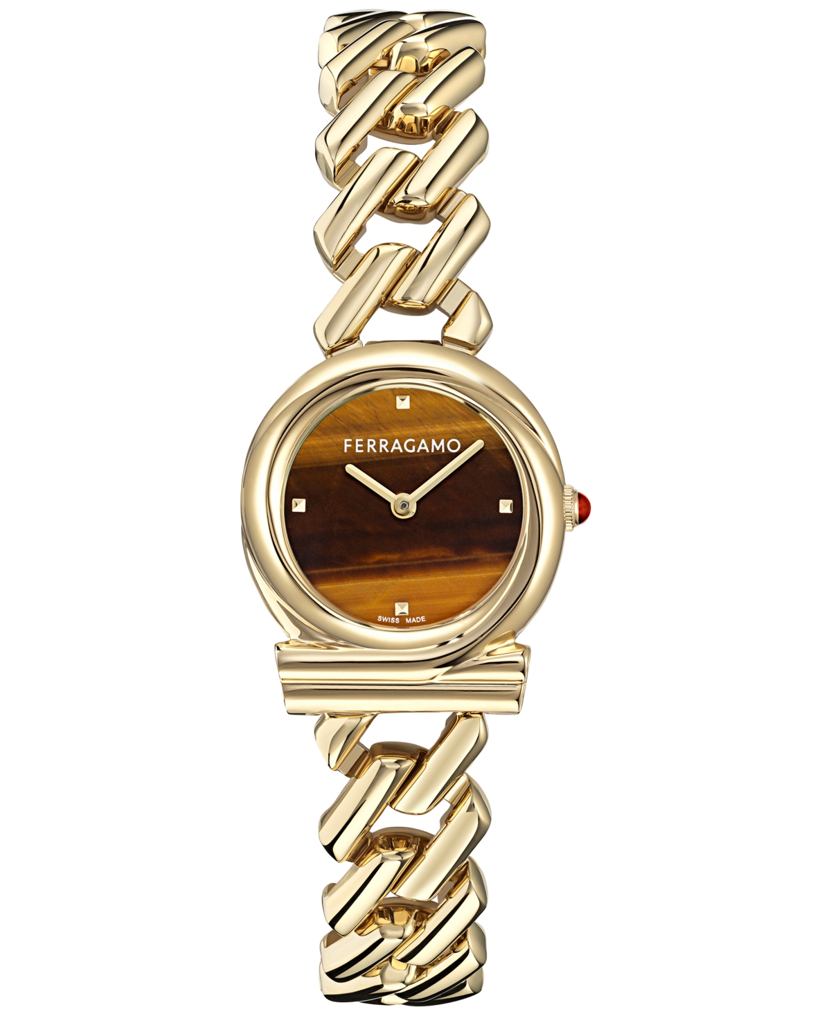 Ferragamo Gancini Twisted Chain Watch In Gold