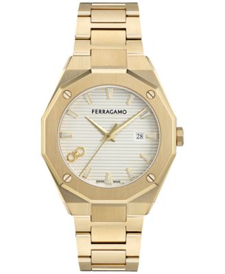 Men's Swiss Edge Gold Ion Plated Bracelet Watch 40mm