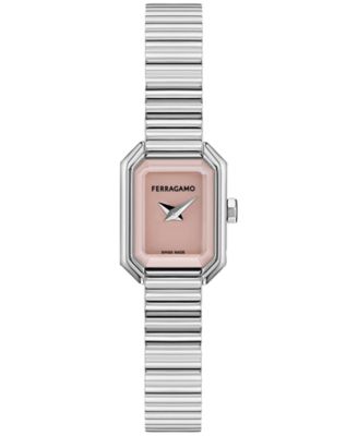 Ferragamo - Women's Swiss Crystal Petite Stainless Steel Bracelet Watch 15x20mm