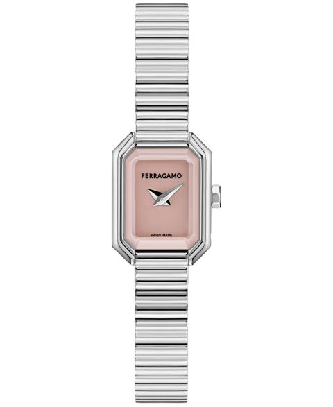 Женские часы Ferragamo Swiss Crystal Petite Stainless Steel Bracelet Watch 15x20mm