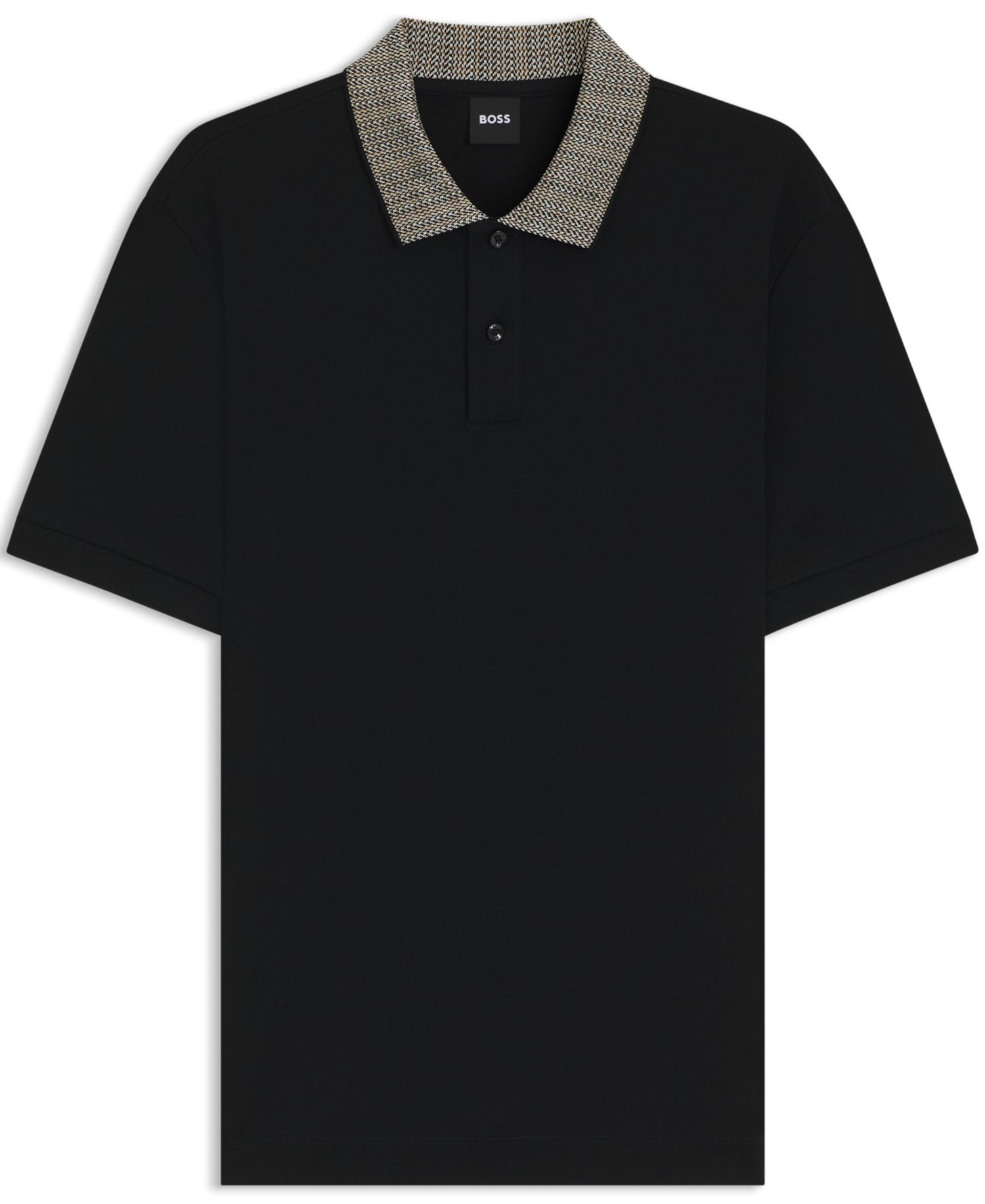 Men's Patterned Collar Pima-Cotton Polo Shirt