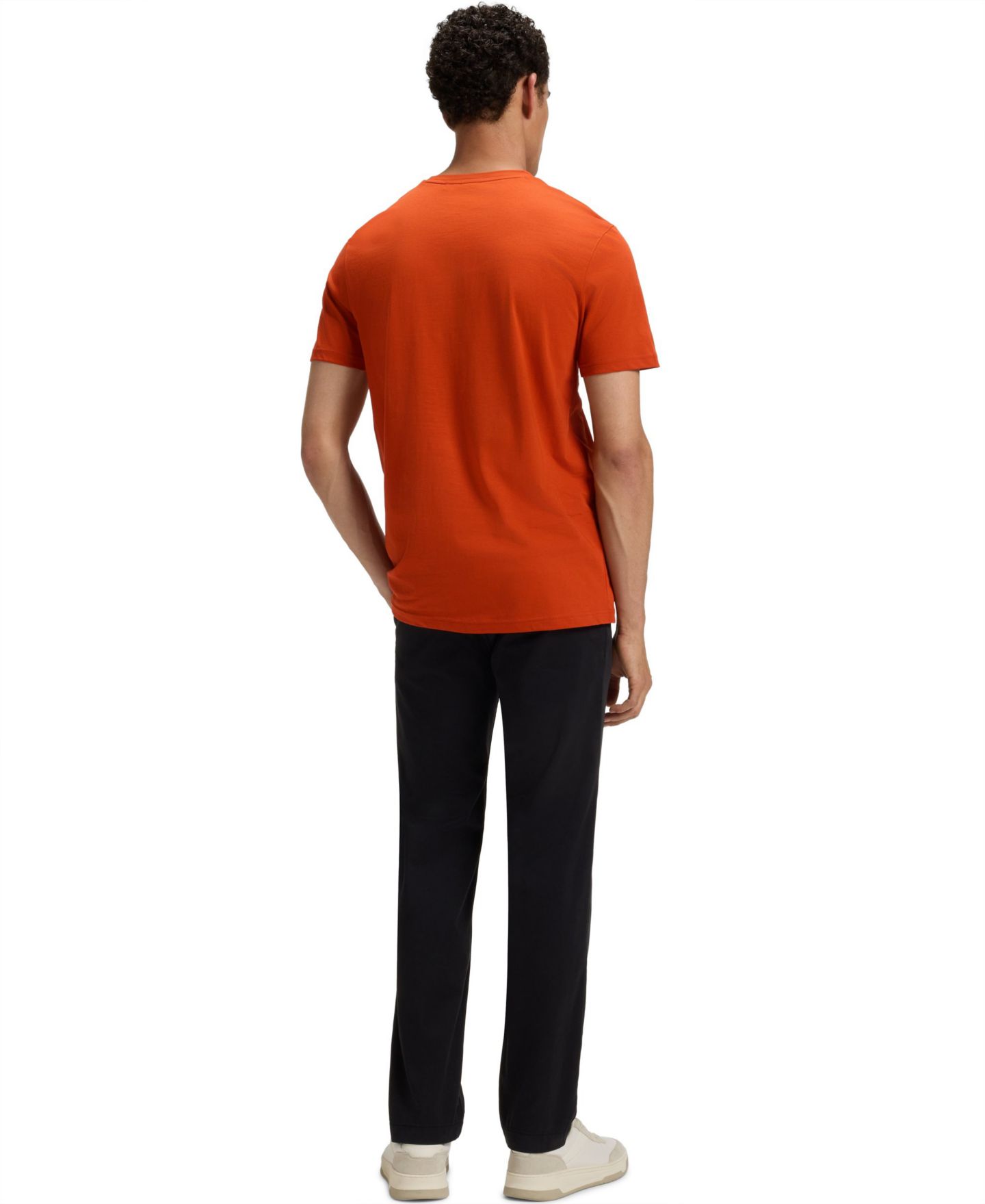 Мужская футболка Hugo Boss Cotton-Jersey Large Logo Print, цвет: Бежевый — фото 11