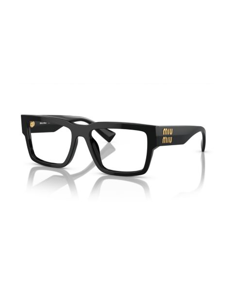 Женские очки MIU MIU Woman Rectangle Plastic MU 02XV Eyeglasses, цвет: Чёрный