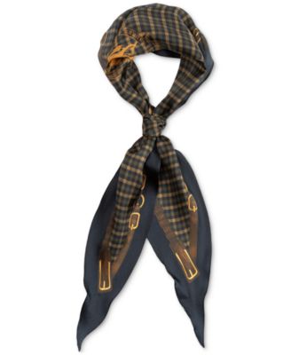 Belting & Plaid Diamond Silk Scarf