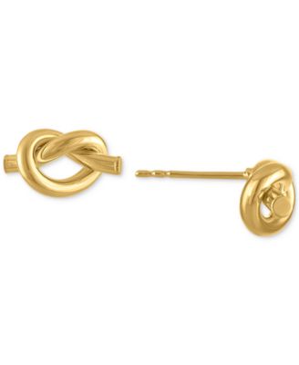 Polished Love Knot Stud Earrings in 10k Gold