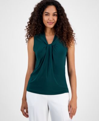Kasper - Women's Knot-Front Sleeveless Blouse