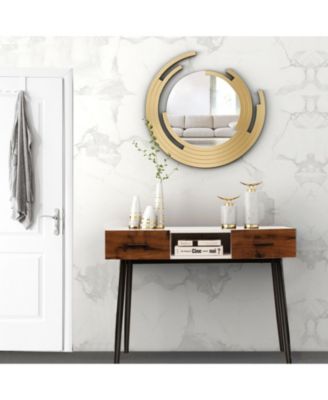 42 Inch Industrial Console Table with 2 Drawers for Entryway Hallway