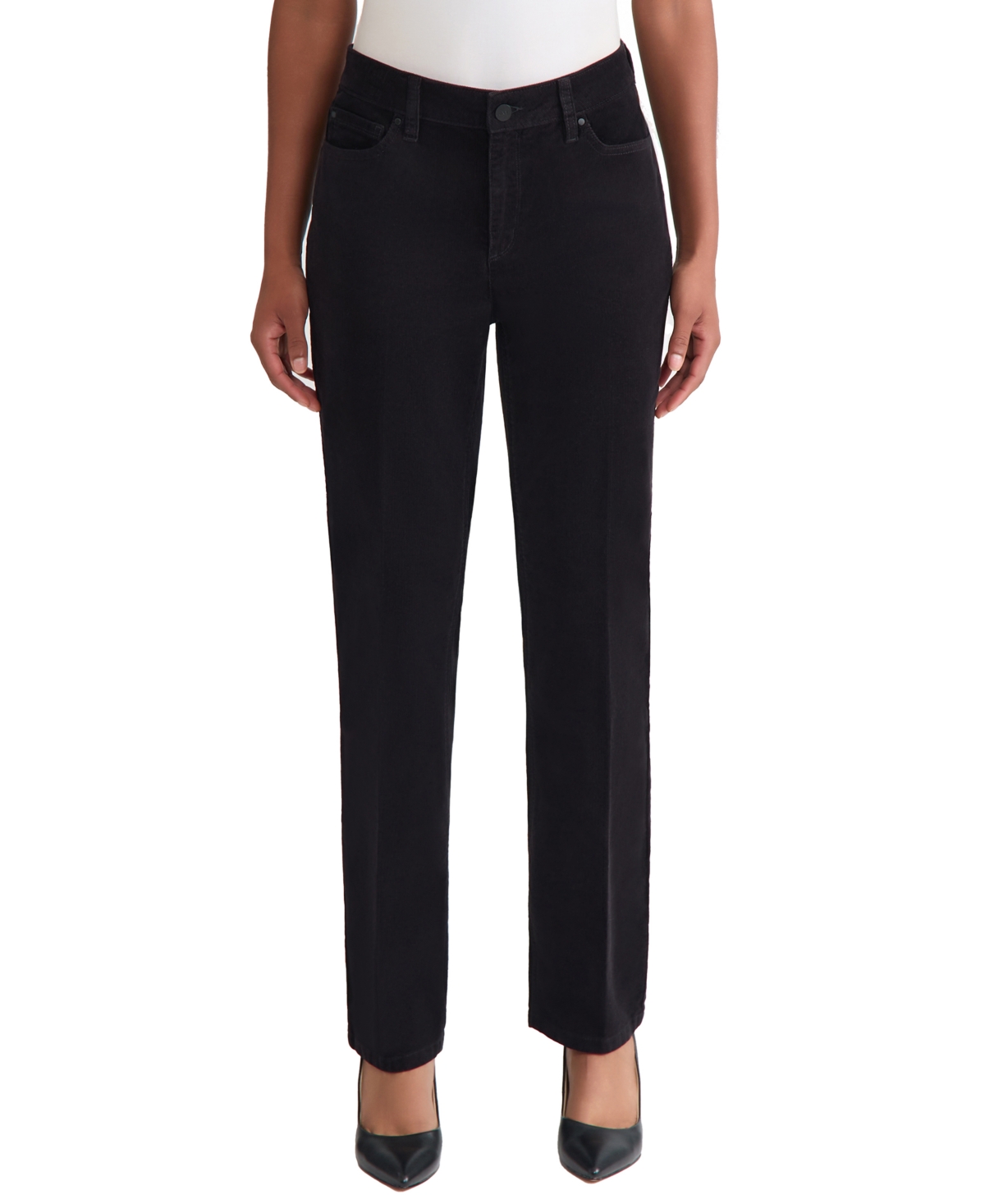 Jones New York Lexington Straight Leg Denim Jeans In Black