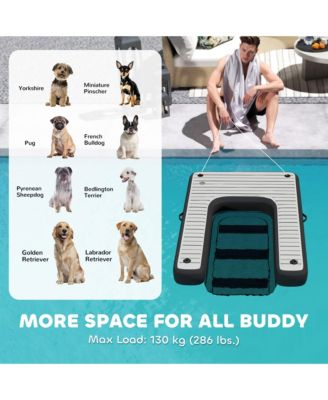 Inflatable Dog Boat Ramp, Floating Dog Pool Ramp Up to 286 lbs