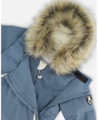 Baby Boy One-Piece Baby Snug Snowsuit Designed for Car Seat Dark Gray Blue - Baby|Toddler