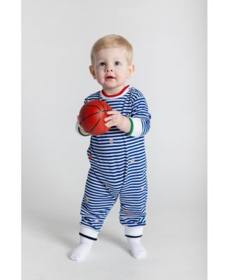 Stripe Knit Longall With Emb Sport Balls