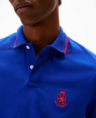 Men's Classic-Fit Seasonal Embroidered Crest Tipped Polo Shirt
