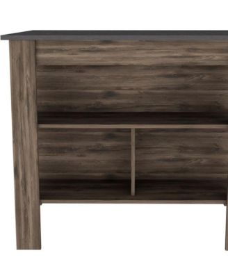 Kitchen Island with 3 Open Storage Shelves, Freestanding Utility Table for Meal Prep