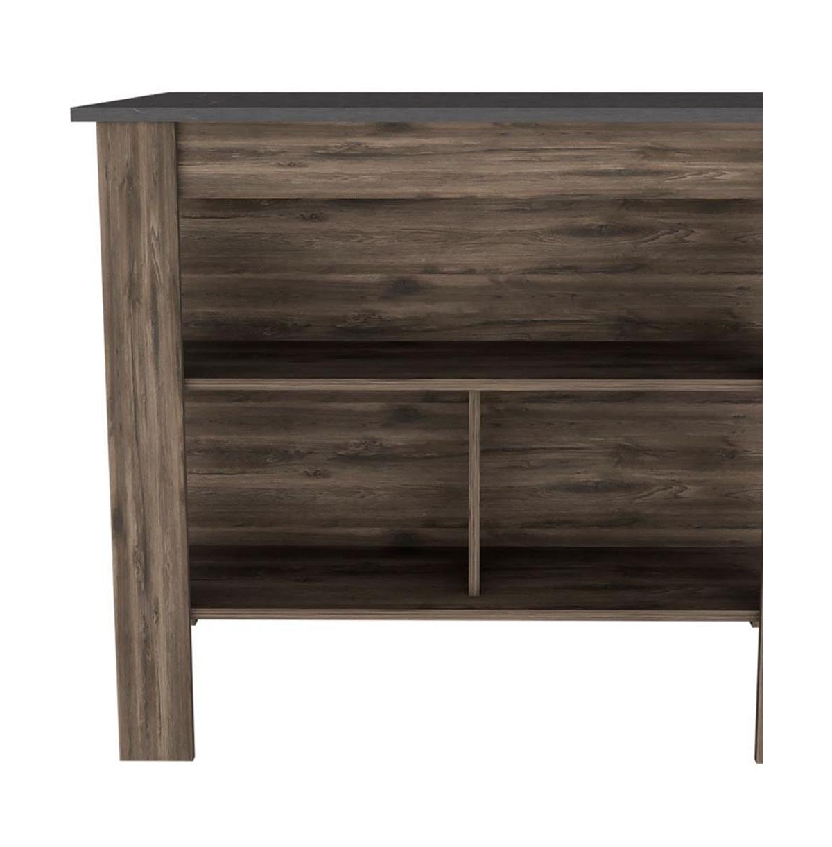 Slickblue Kitchen Island with 3 Open Storage Shelves, Freestanding Utility Table for Meal Prep