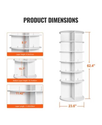 6-Tier Rotating Shoe Rack Tower, 360&amp;deg; Spinning Round Organizer for Entryway Storage