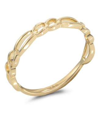 Figaro Link Ring in 14K Gold, Size 9, approx. 1.5 grams.
