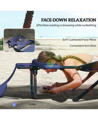 Folding Lounge Chair w/ Reclining Back, ning Chair, Light