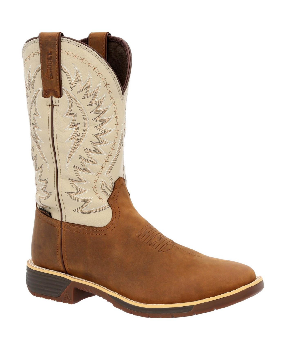 Men's Rugged Trail Waterproof Western Boot - Beige/Khaki