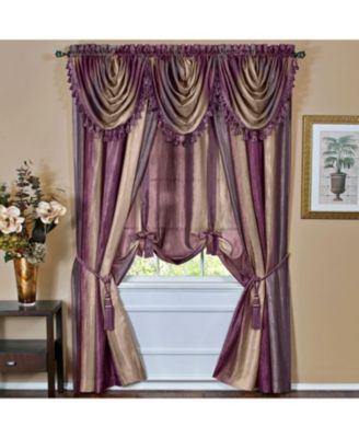 Ombre Crushed Satin Sheer Single Window Curtains & Valances - 50 in. W x 84 in. L, Sage
