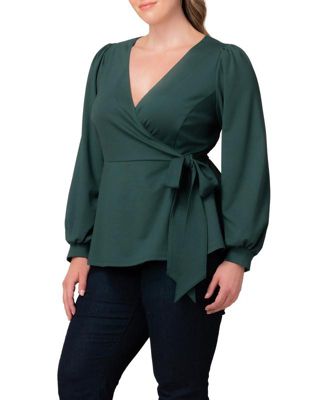 Plus Size Natasha Long Sleeve Wrap Top