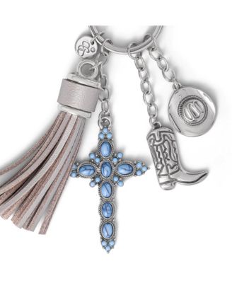 Western Cross & Tassel Charm Keychain