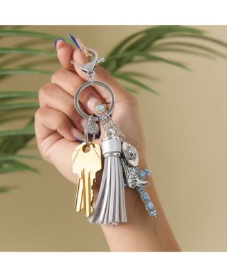 Western Cross & Tassel Charm Keychain