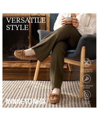 Women's Cally Thunderbird Animikii Suede Beaded Slippers