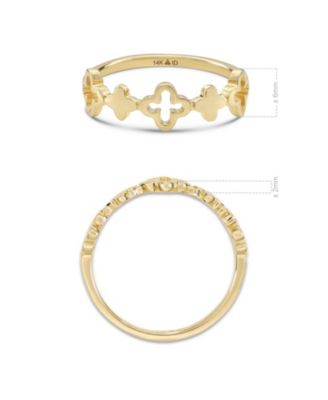 Clover Ring in 14K Gold, Size 9, approx. 2.6 grams