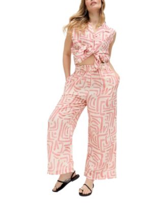 Women's Pop Front Tie Warhol Print Pants