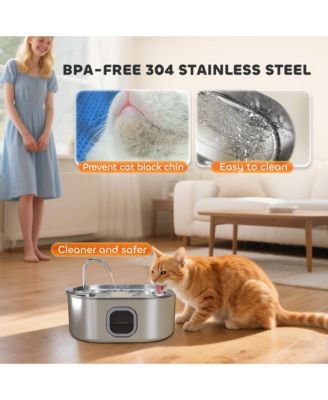 Stainless Steel Cat Water Fountain, 246 oz. / 7L Pet Water Fountain