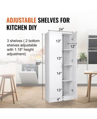 Kitchen Pantry Cabinet with Shelves for Food Storage and Organization