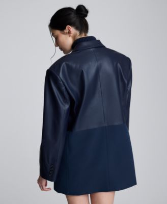 Women’s Faux Leather Oversized Boyfriend Jacket