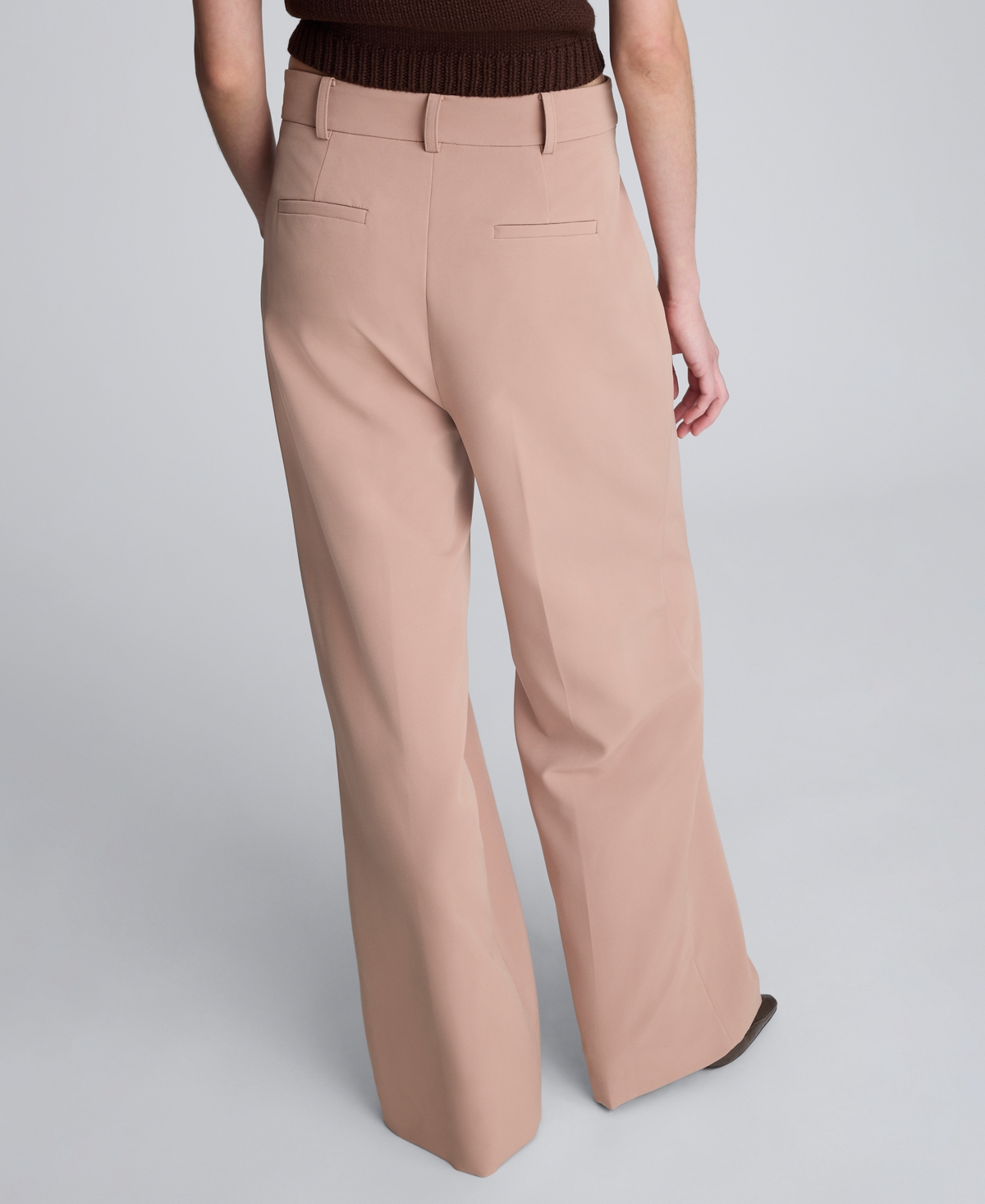 Kenneth Cole Pleated High-rise Wide Leg Pant In Neutral