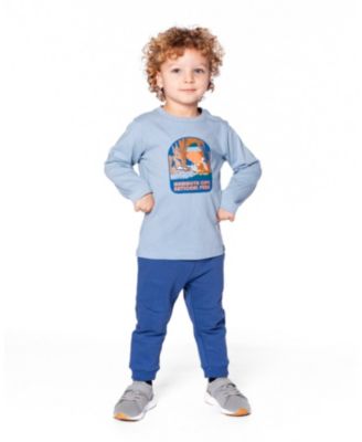 Baby Boy Cotton Long Sleeve T-Shirt Light Blue - Baby