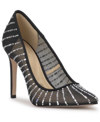 Women's Piviano Rhinestone Mesh Pumps