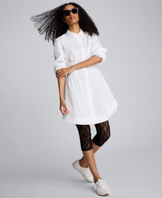 Women's Blouson Sleeves Mini Shirt Dress